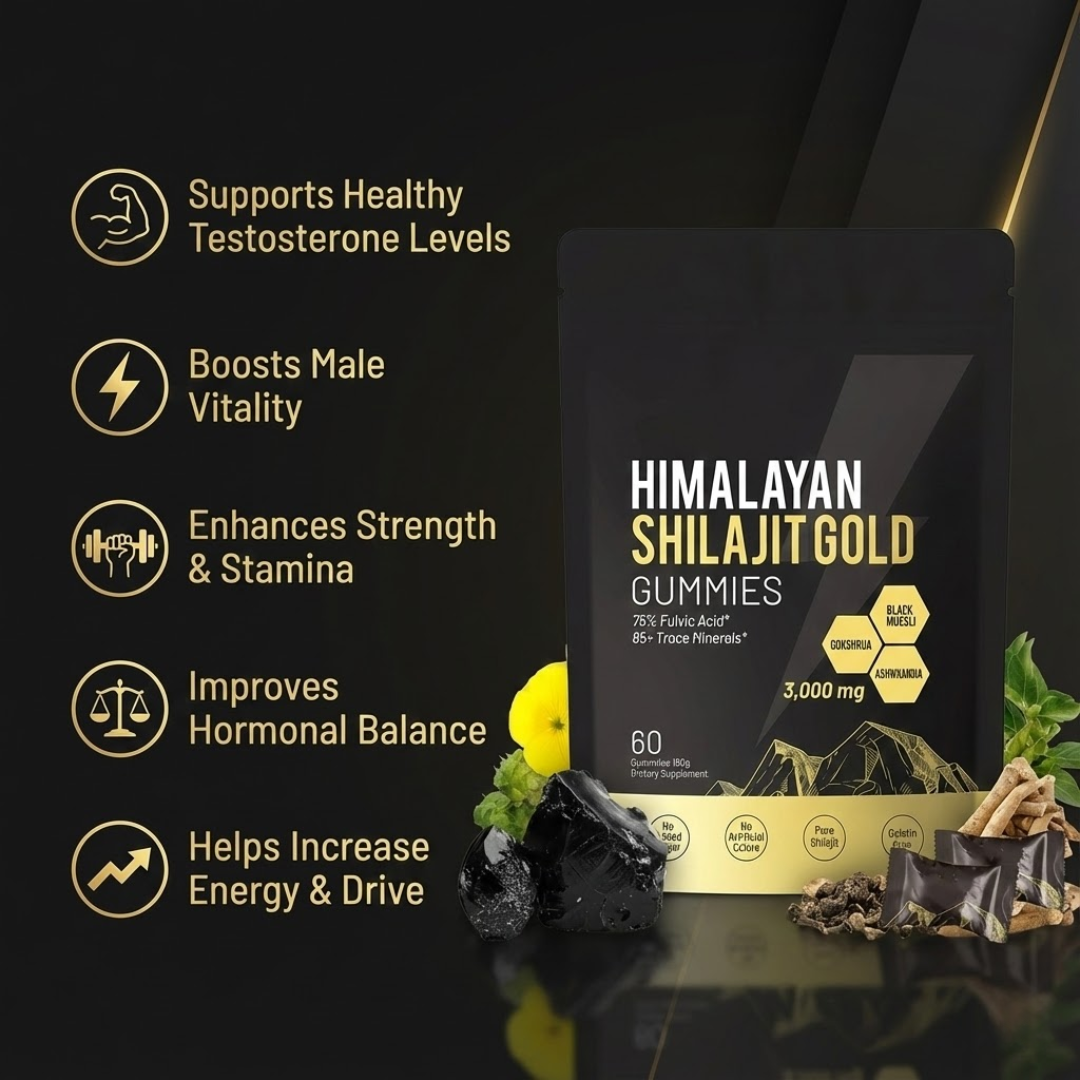 Himalayan Shilajit Gold Gummies – Daily Vitality & Testosterone Support for Men