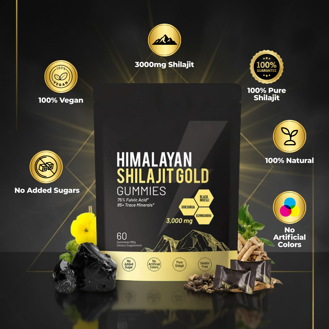 Himalayan Shilajit Gold Gummies – Daily Vitality & Testosterone Support for Men