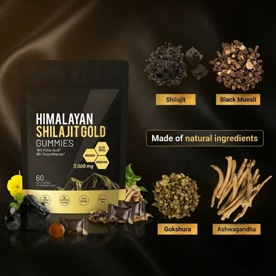 Himalayan Shilajit Gold Gummies – Daily Vitality & Testosterone Support for Men